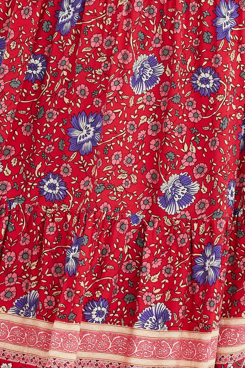 Boho Print Square Neck Puff Sleeve Crop Top - Image 6