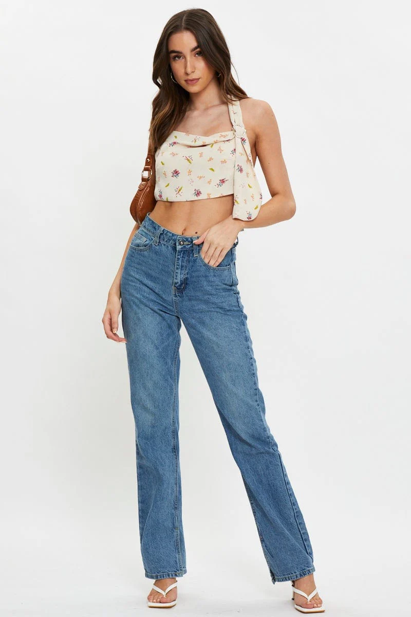 Print Cowl Neck Top - Image 3