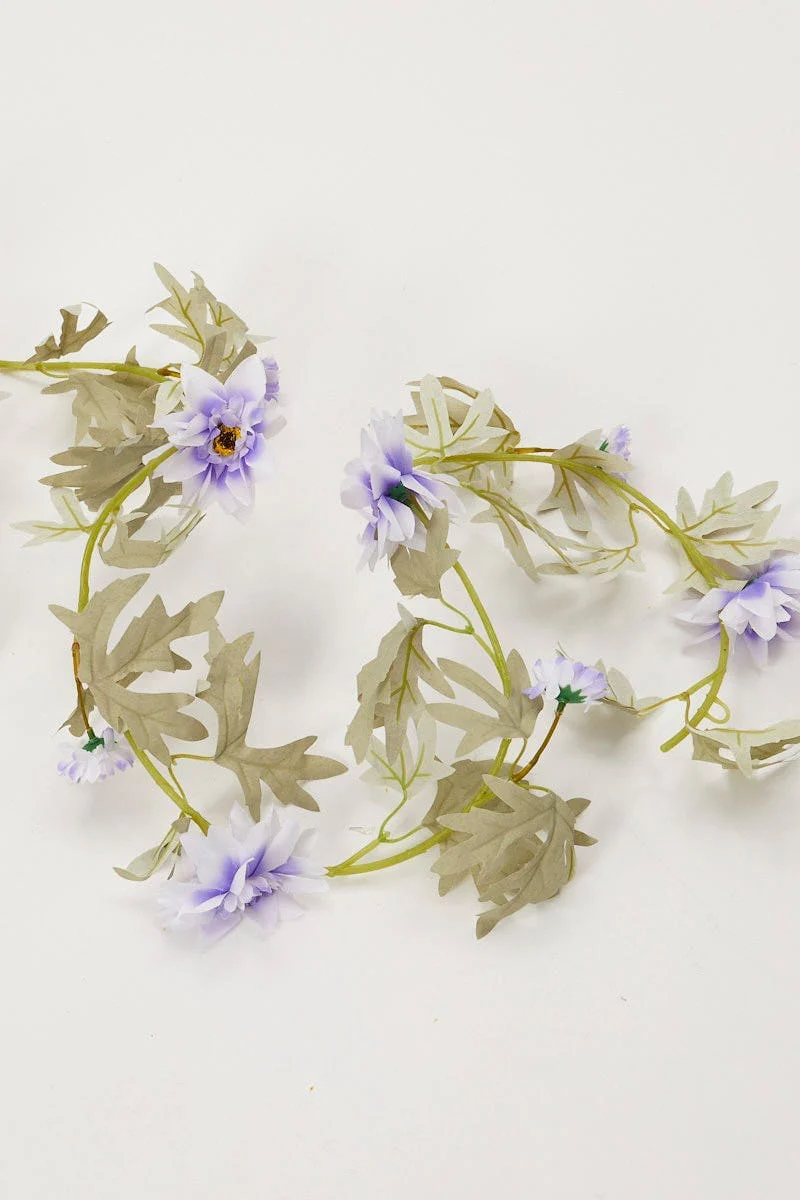Purple Flower And Leaf Garland - Image 3