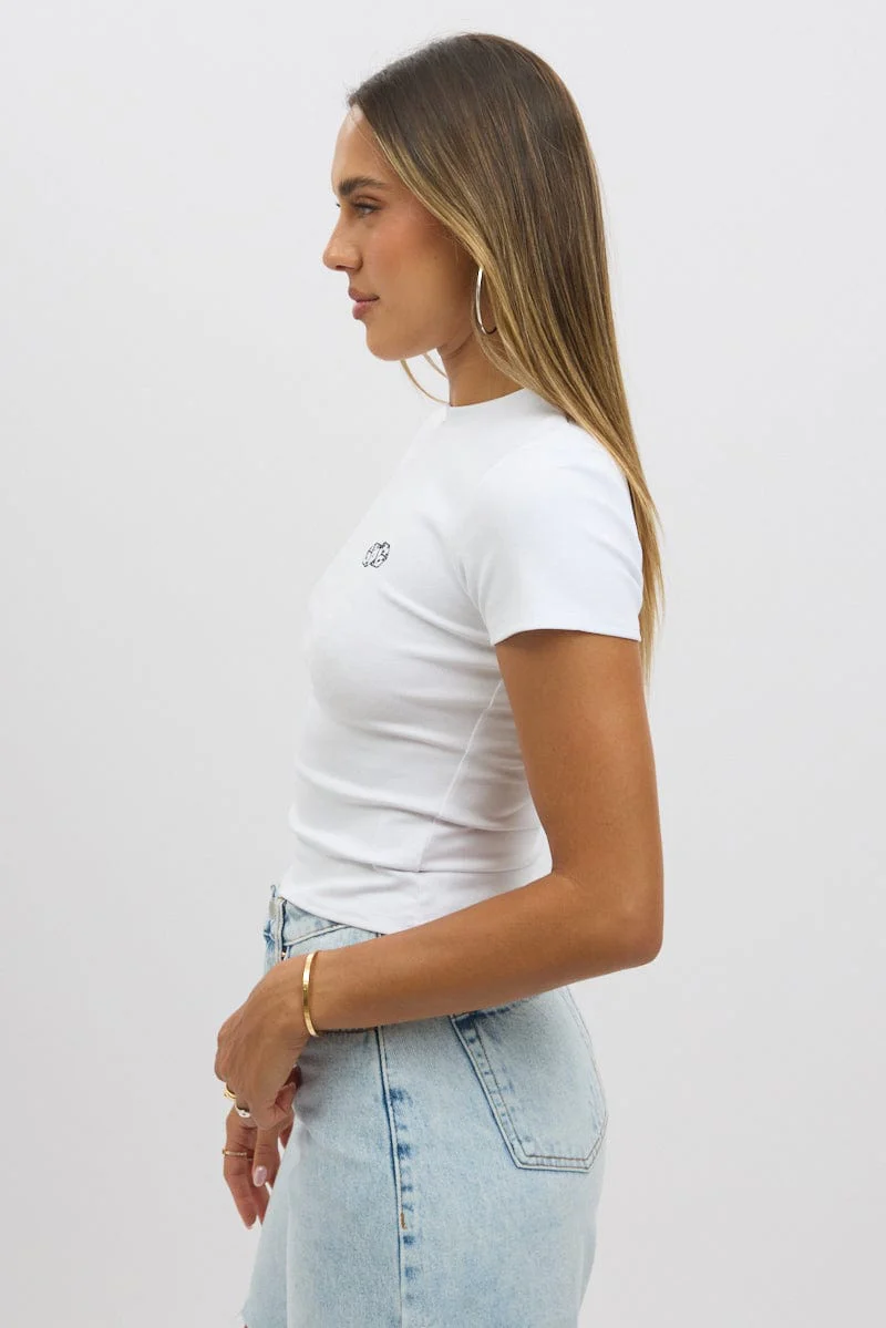 White Graphic Tee Short Sleeve - Image 4